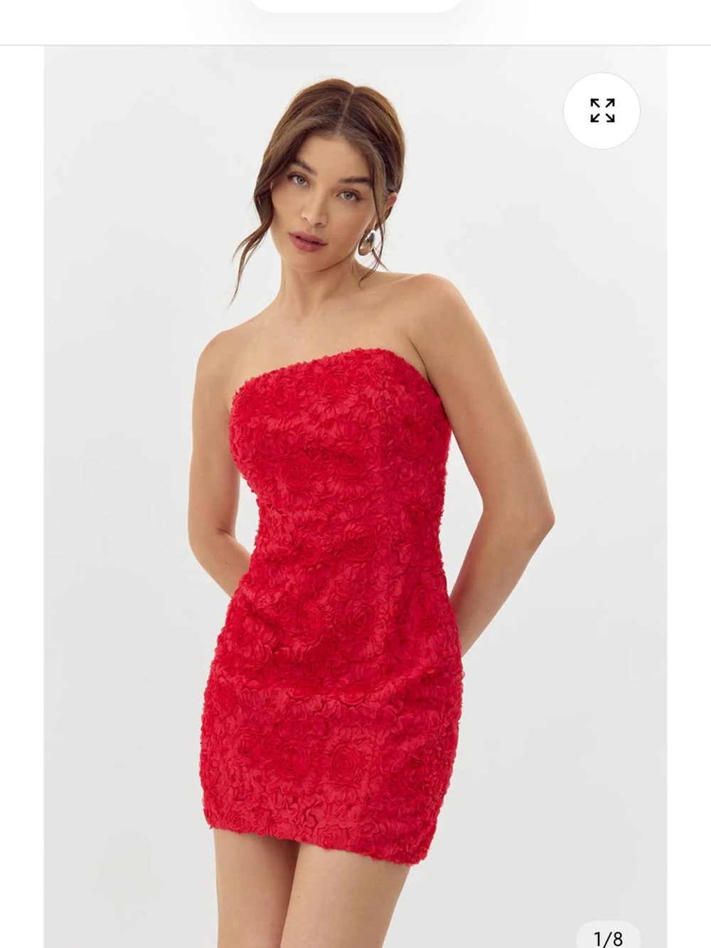 Adelyn Rae Posey Textured Floral Strapless Mini Dress BNWT